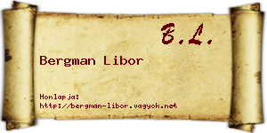 Bergman Libor névjegykártya